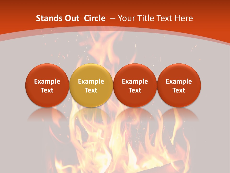 A Fire In The Dark With A Red Background PowerPoint Template
