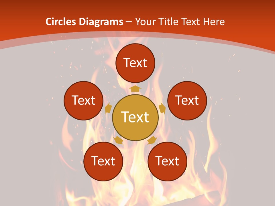 A Fire In The Dark With A Red Background PowerPoint Template