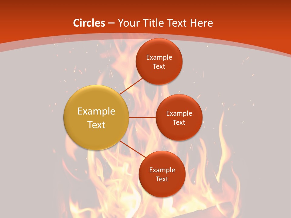 A Fire In The Dark With A Red Background PowerPoint Template