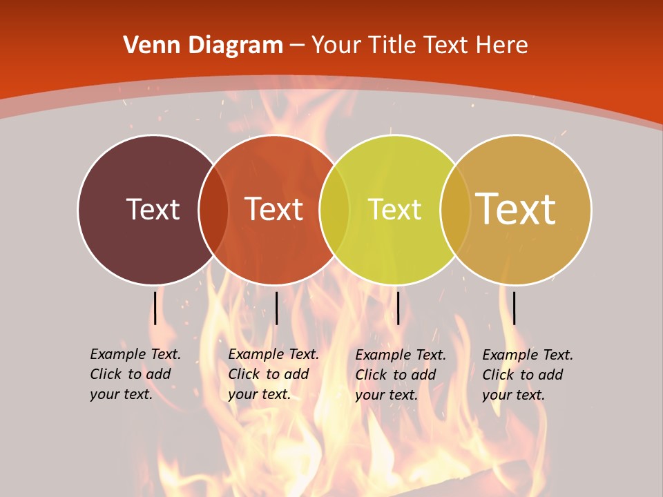 A Fire In The Dark With A Red Background PowerPoint Template
