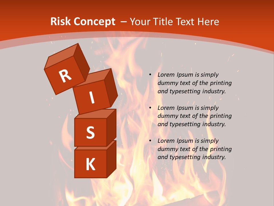 A Fire In The Dark With A Red Background PowerPoint Template