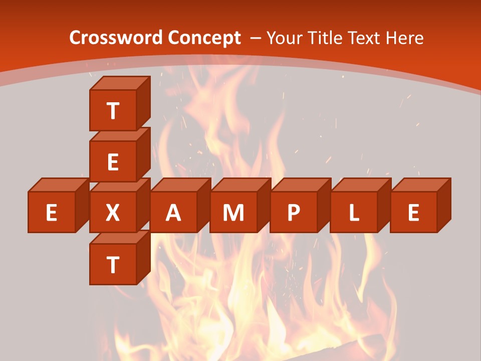 A Fire In The Dark With A Red Background PowerPoint Template