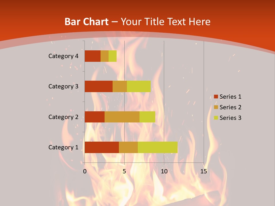 A Fire In The Dark With A Red Background PowerPoint Template