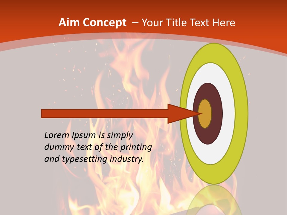 A Fire In The Dark With A Red Background PowerPoint Template