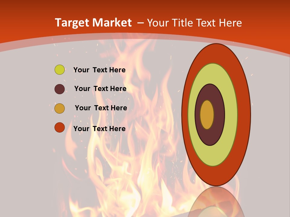 A Fire In The Dark With A Red Background PowerPoint Template