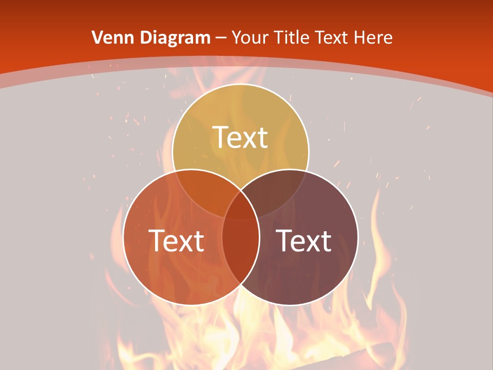A Fire In The Dark With A Red Background PowerPoint Template