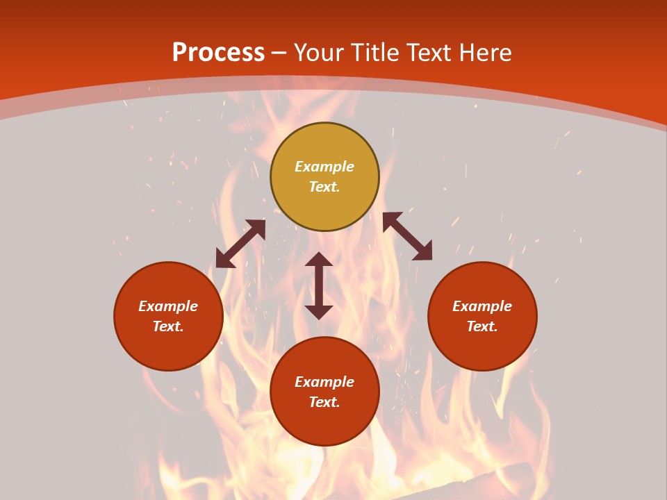 A Fire In The Dark With A Red Background PowerPoint Template
