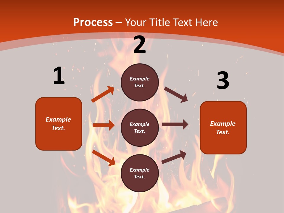 A Fire In The Dark With A Red Background PowerPoint Template
