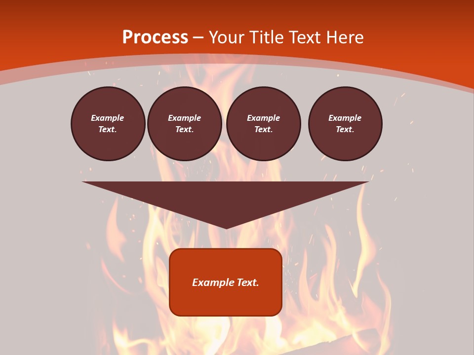 A Fire In The Dark With A Red Background PowerPoint Template