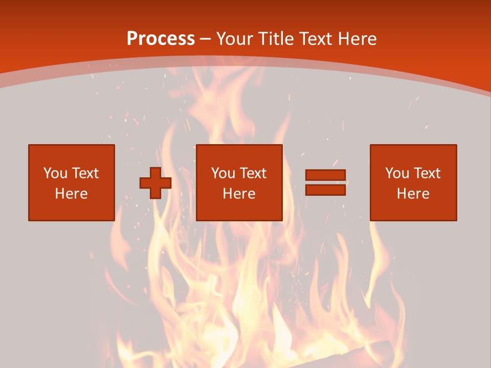 A Fire In The Dark With A Red Background PowerPoint Template