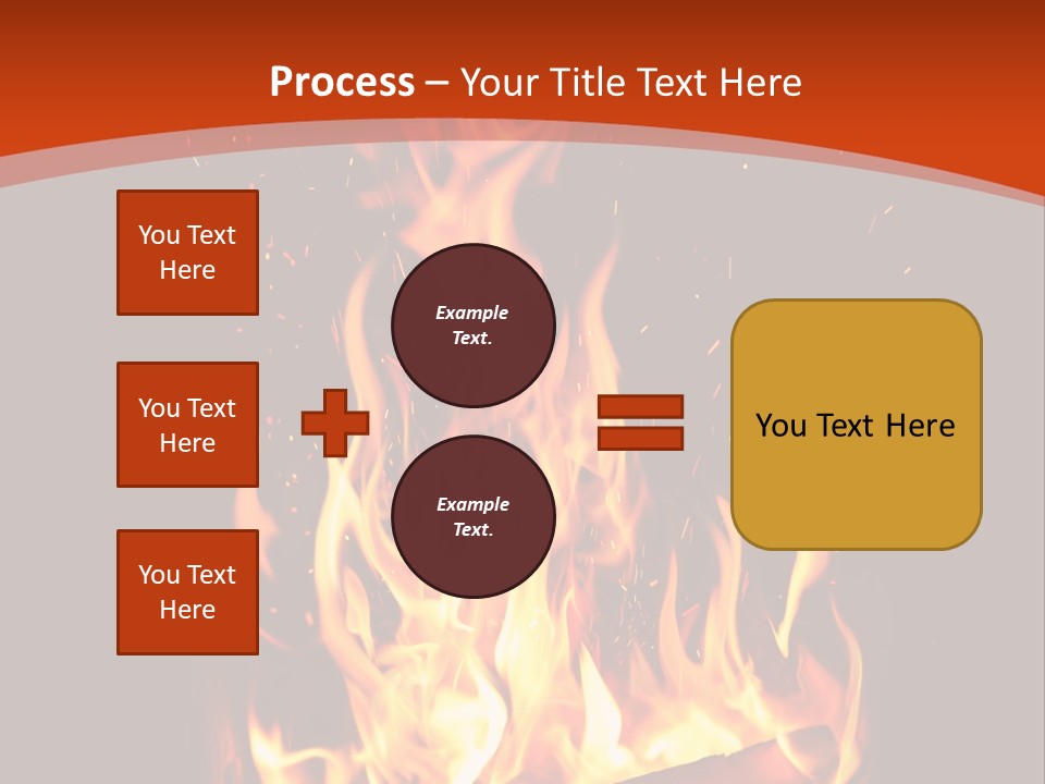 A Fire In The Dark With A Red Background PowerPoint Template