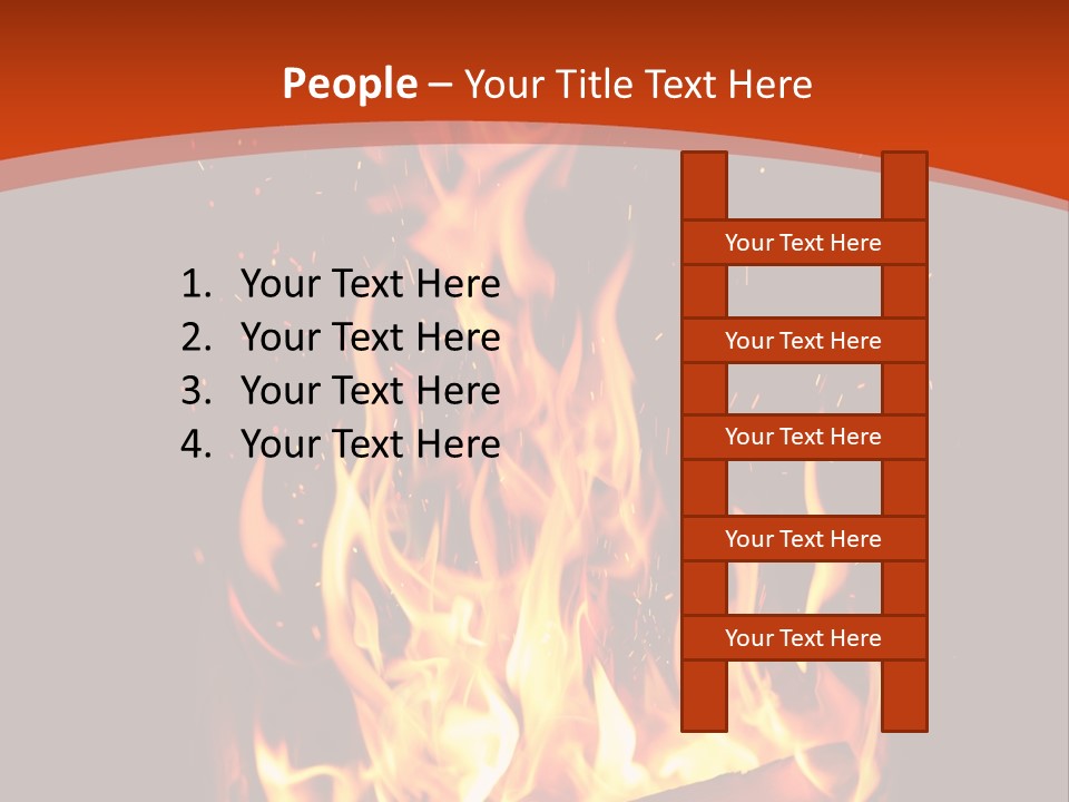 A Fire In The Dark With A Red Background PowerPoint Template