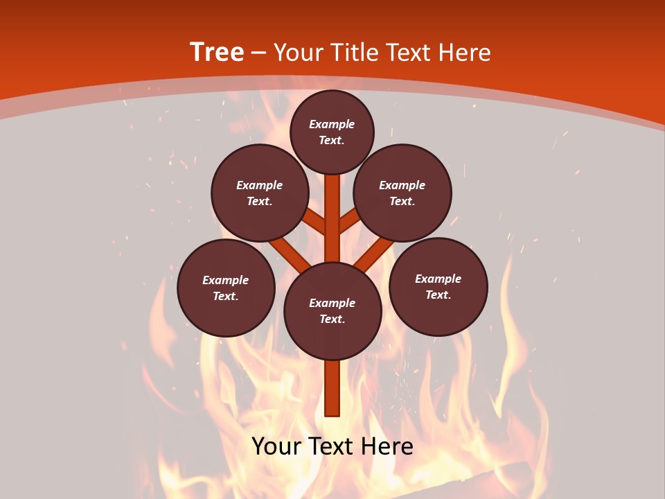 A Fire In The Dark With A Red Background PowerPoint Template