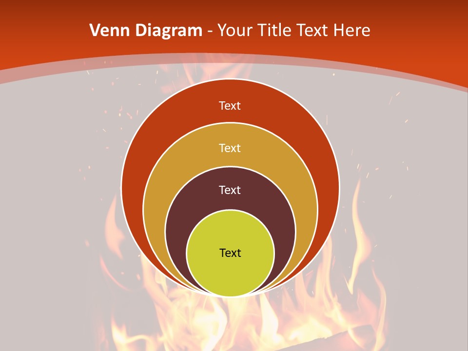 A Fire In The Dark With A Red Background PowerPoint Template