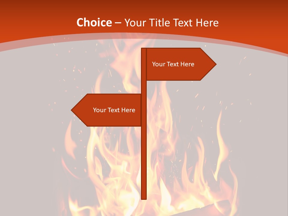 A Fire In The Dark With A Red Background PowerPoint Template