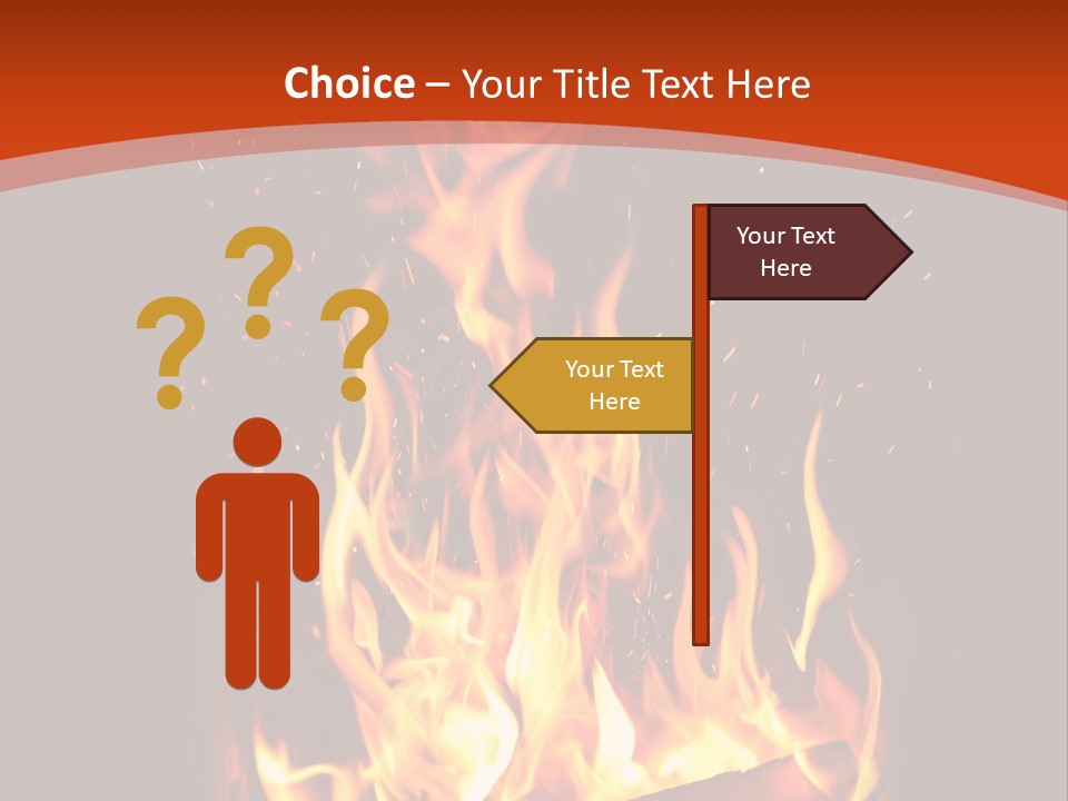 A Fire In The Dark With A Red Background PowerPoint Template