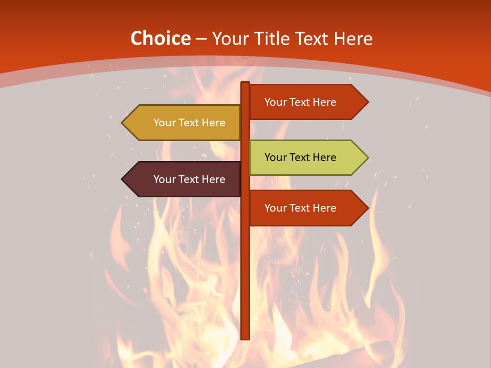 A Fire In The Dark With A Red Background PowerPoint Template
