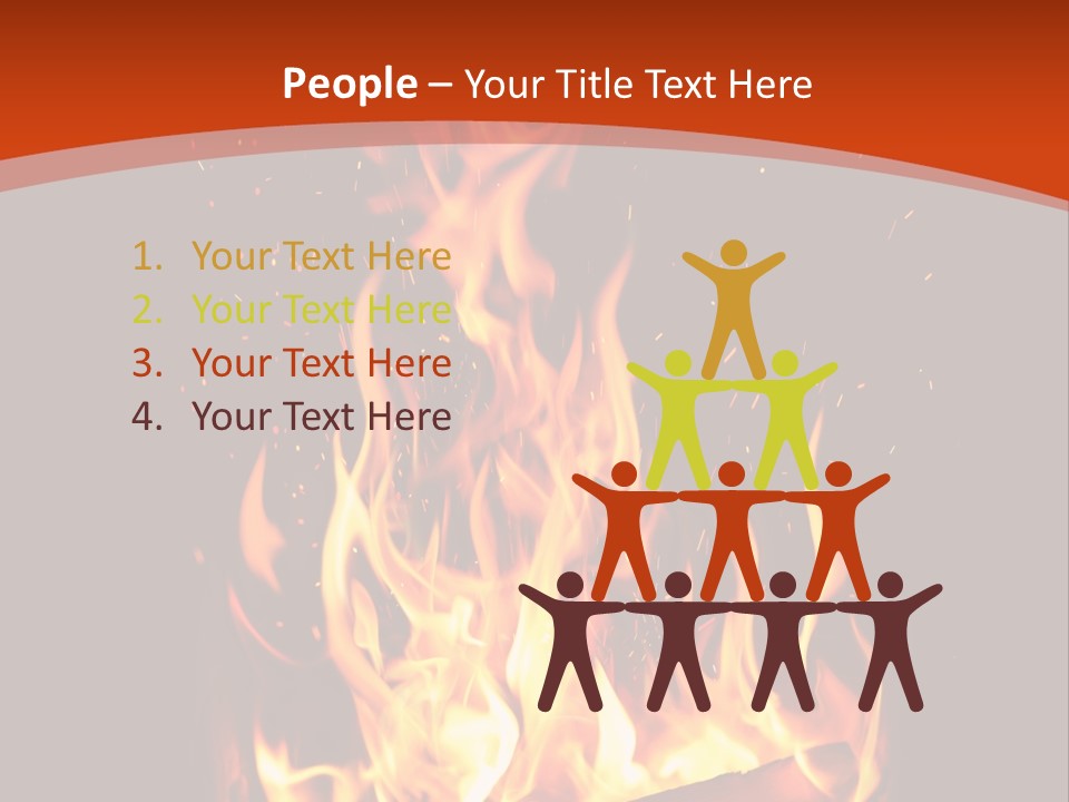 A Fire In The Dark With A Red Background PowerPoint Template