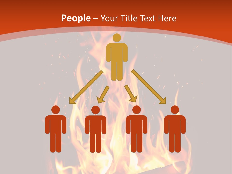 A Fire In The Dark With A Red Background PowerPoint Template