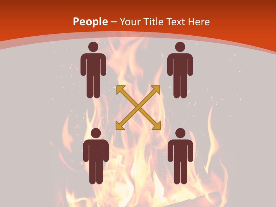 A Fire In The Dark With A Red Background PowerPoint Template