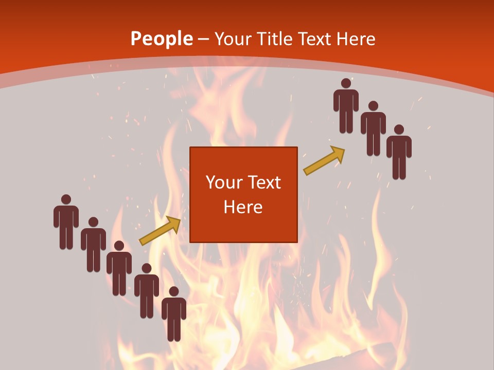 A Fire In The Dark With A Red Background PowerPoint Template