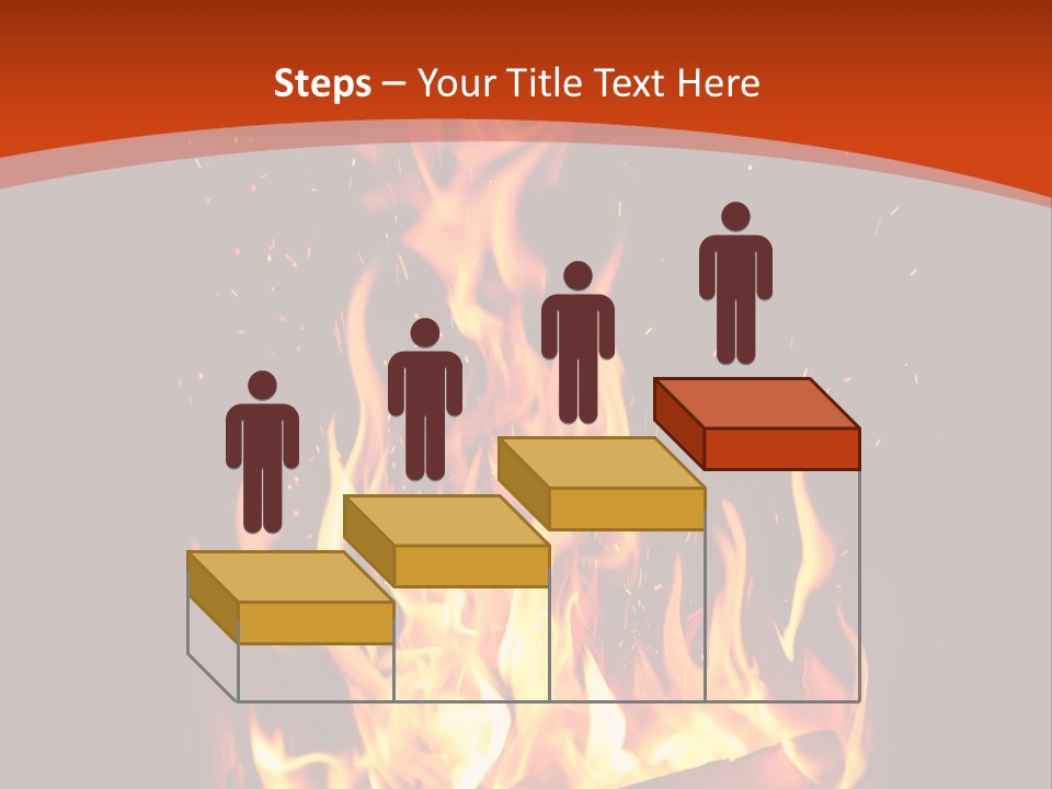 A Fire In The Dark With A Red Background PowerPoint Template