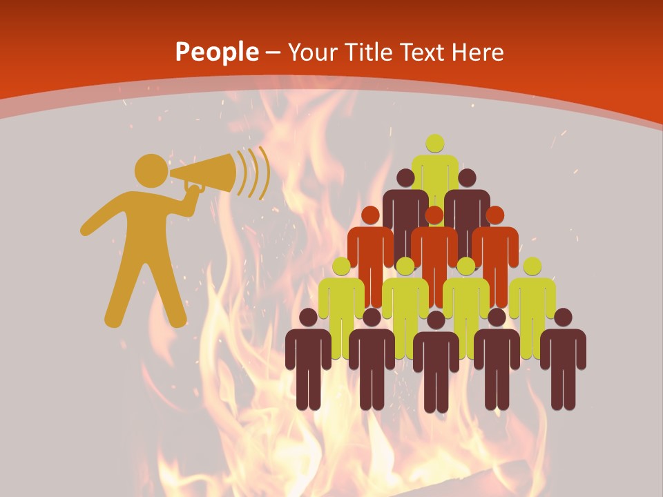 A Fire In The Dark With A Red Background PowerPoint Template