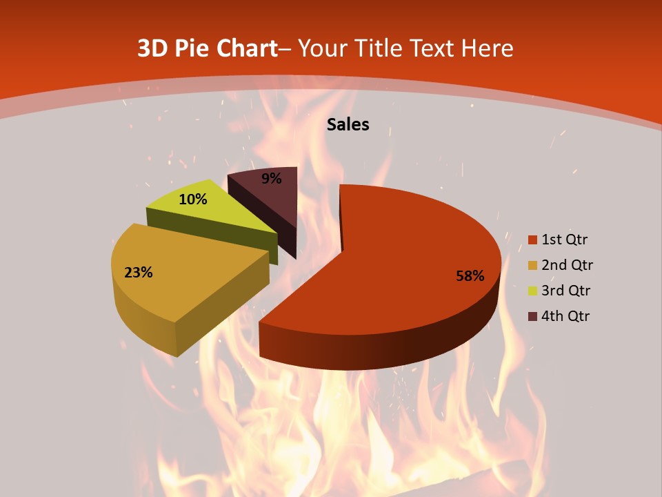 A Fire In The Dark With A Red Background PowerPoint Template