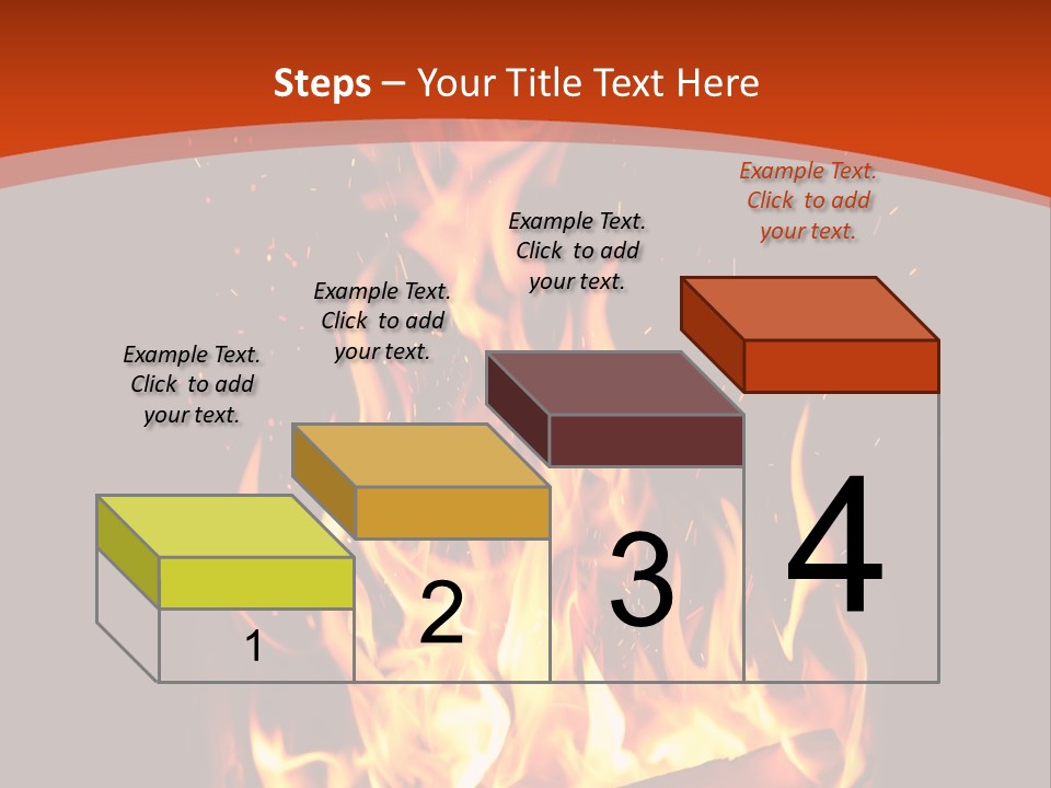 A Fire In The Dark With A Red Background PowerPoint Template