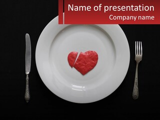 A Plate With A Broken Heart On It PowerPoint Template