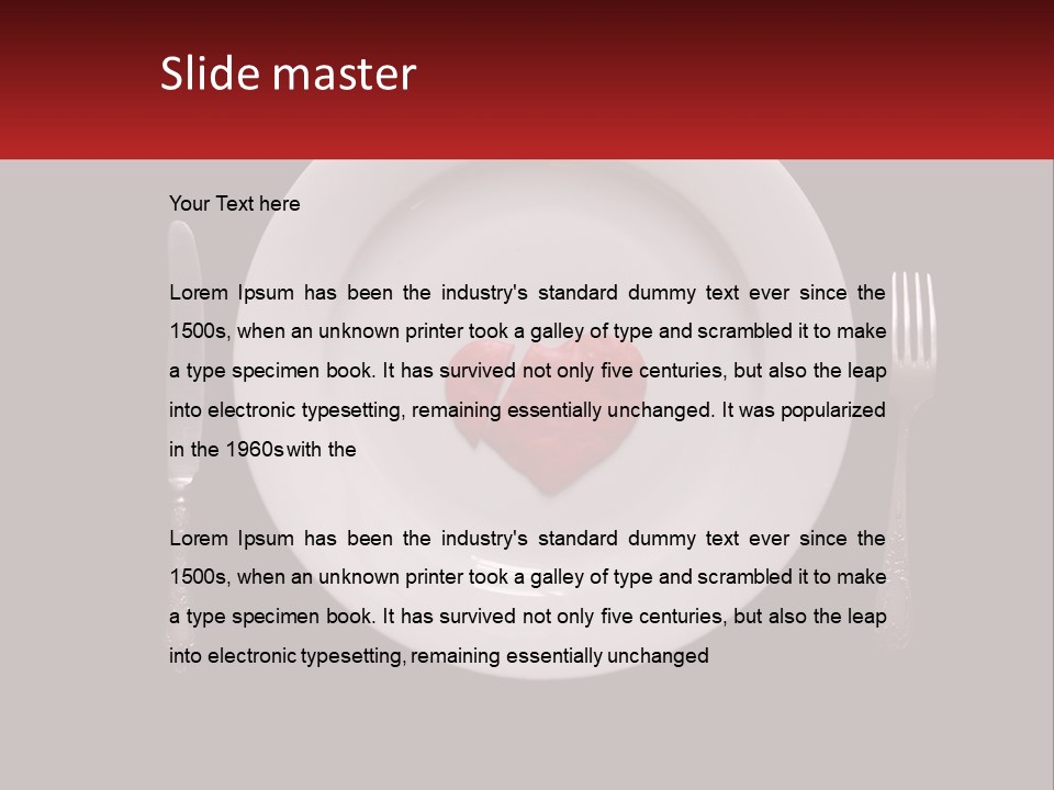 A Plate With A Broken Heart On It PowerPoint Template