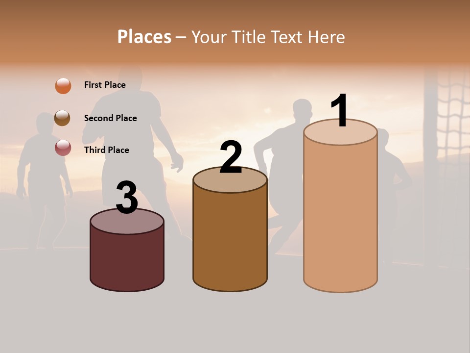 A Group Of People Playing Soccer At Sunset PowerPoint Template