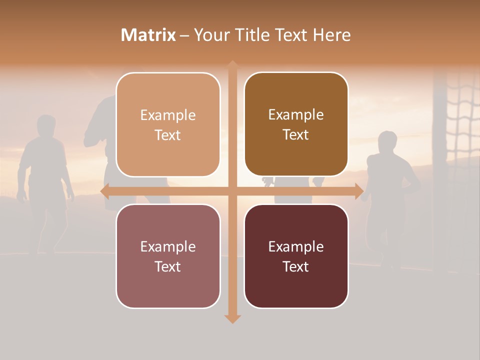 A Group Of People Playing Soccer At Sunset PowerPoint Template