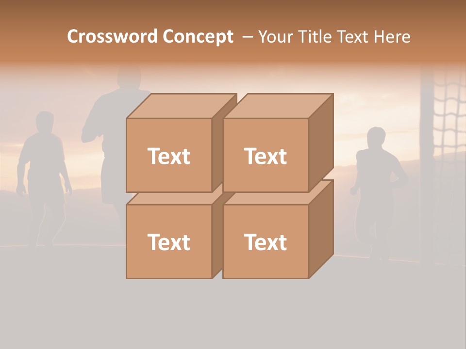 A Group Of People Playing Soccer At Sunset PowerPoint Template