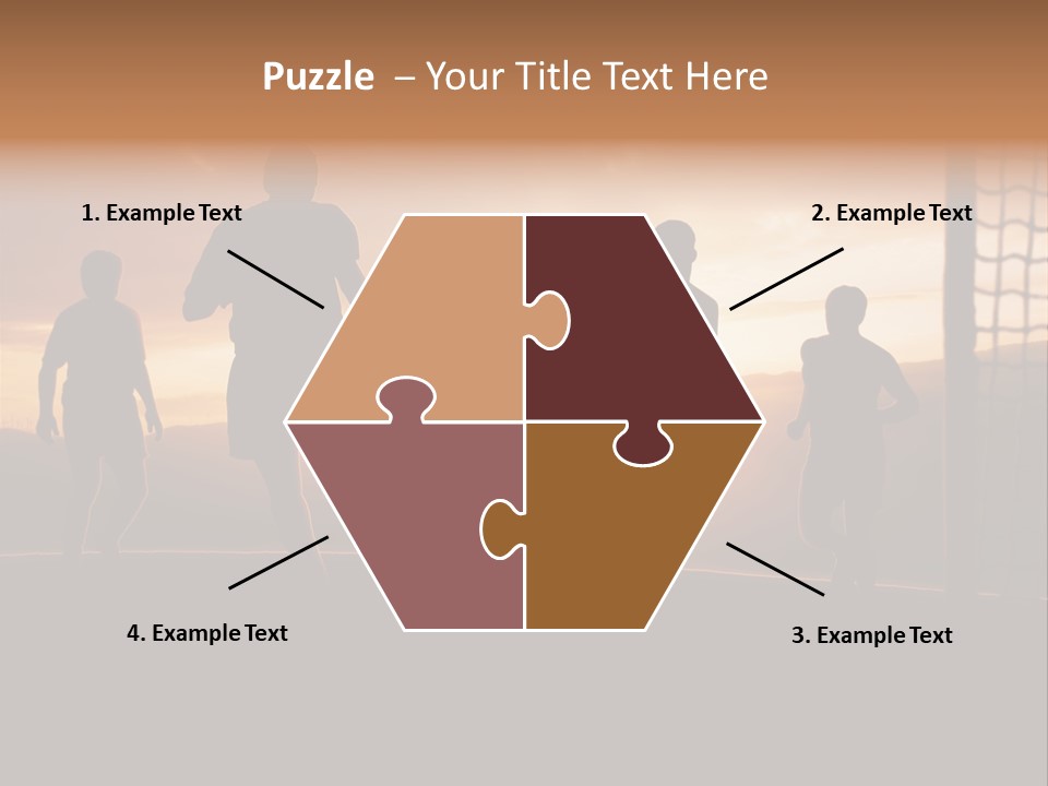 A Group Of People Playing Soccer At Sunset PowerPoint Template