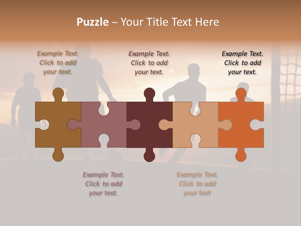 A Group Of People Playing Soccer At Sunset PowerPoint Template