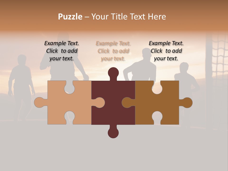 A Group Of People Playing Soccer At Sunset PowerPoint Template