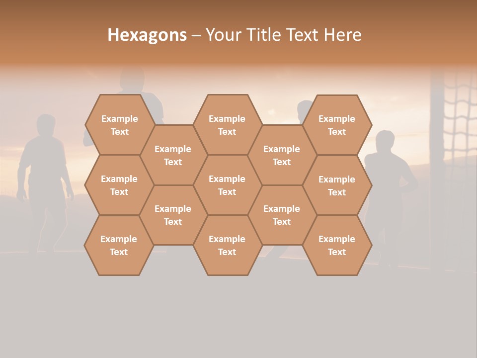 A Group Of People Playing Soccer At Sunset PowerPoint Template