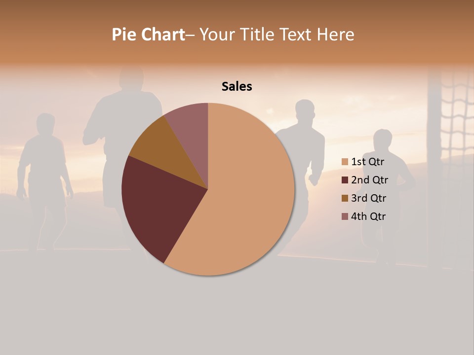 A Group Of People Playing Soccer At Sunset PowerPoint Template