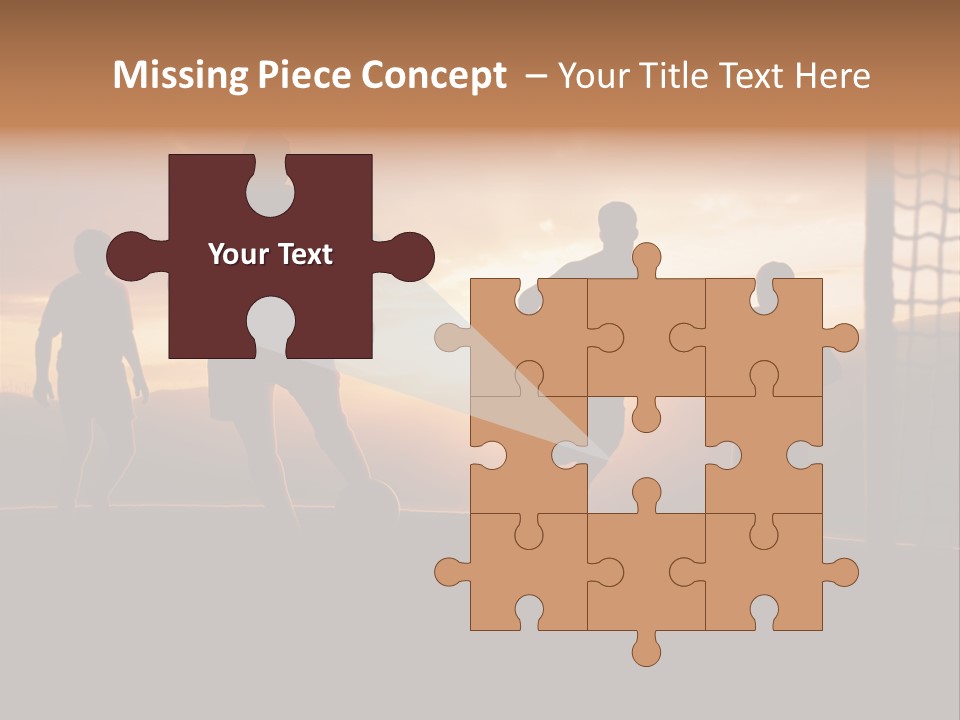 A Group Of People Playing Soccer At Sunset PowerPoint Template