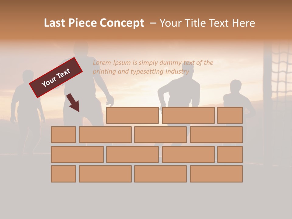 A Group Of People Playing Soccer At Sunset PowerPoint Template