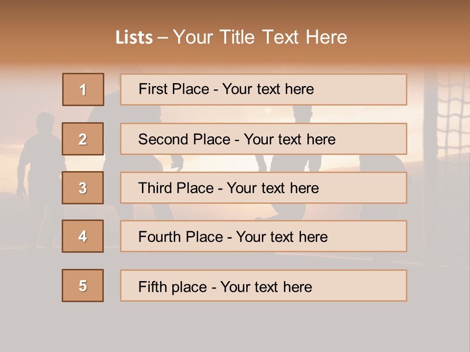 A Group Of People Playing Soccer At Sunset PowerPoint Template