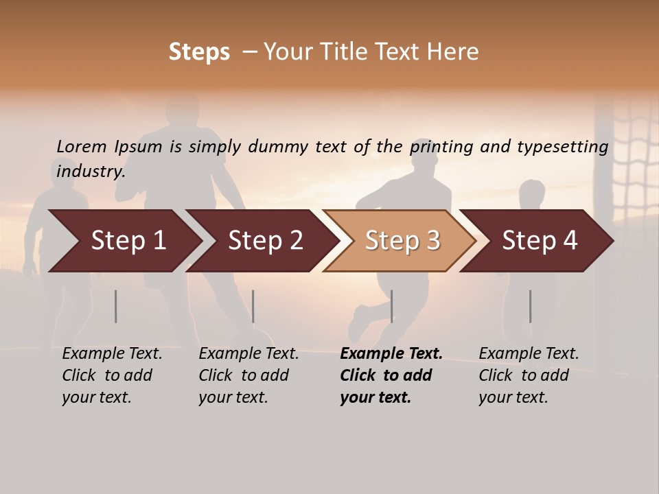 A Group Of People Playing Soccer At Sunset PowerPoint Template