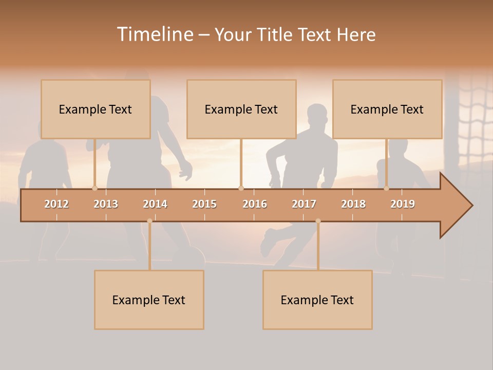 A Group Of People Playing Soccer At Sunset PowerPoint Template