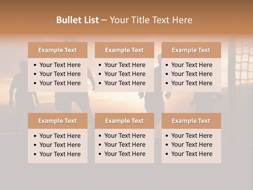 A Group Of People Playing Soccer At Sunset PowerPoint Template
