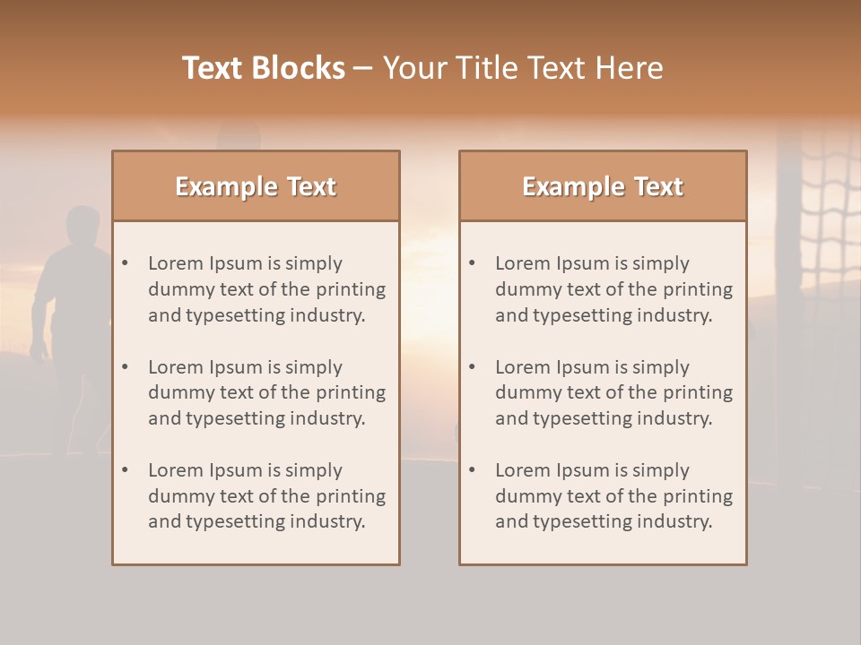 A Group Of People Playing Soccer At Sunset PowerPoint Template