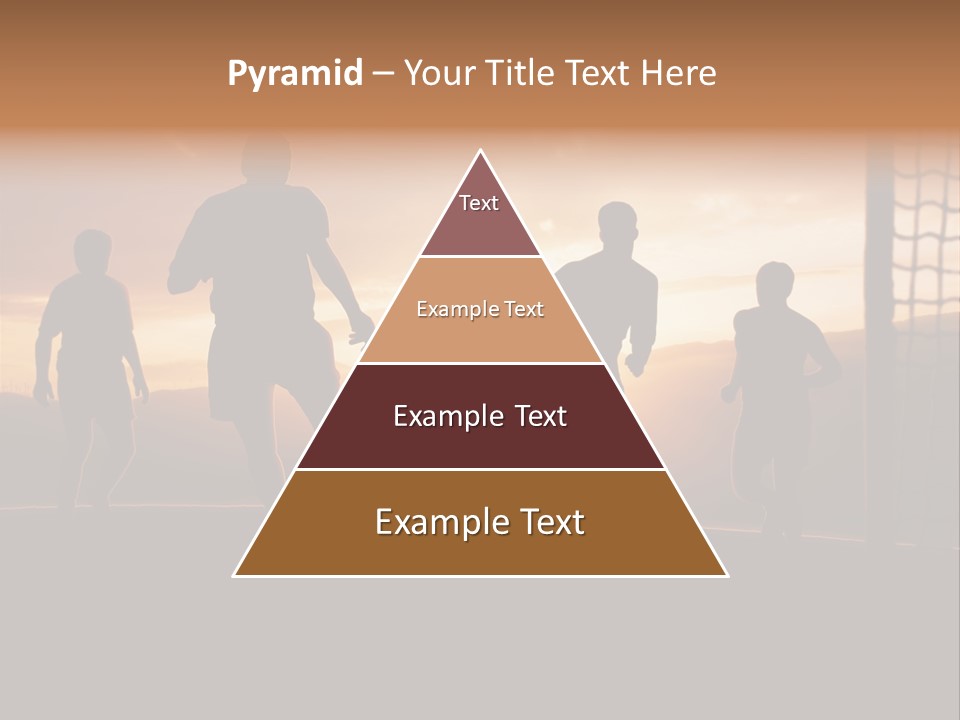 A Group Of People Playing Soccer At Sunset PowerPoint Template