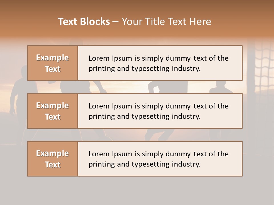 A Group Of People Playing Soccer At Sunset PowerPoint Template