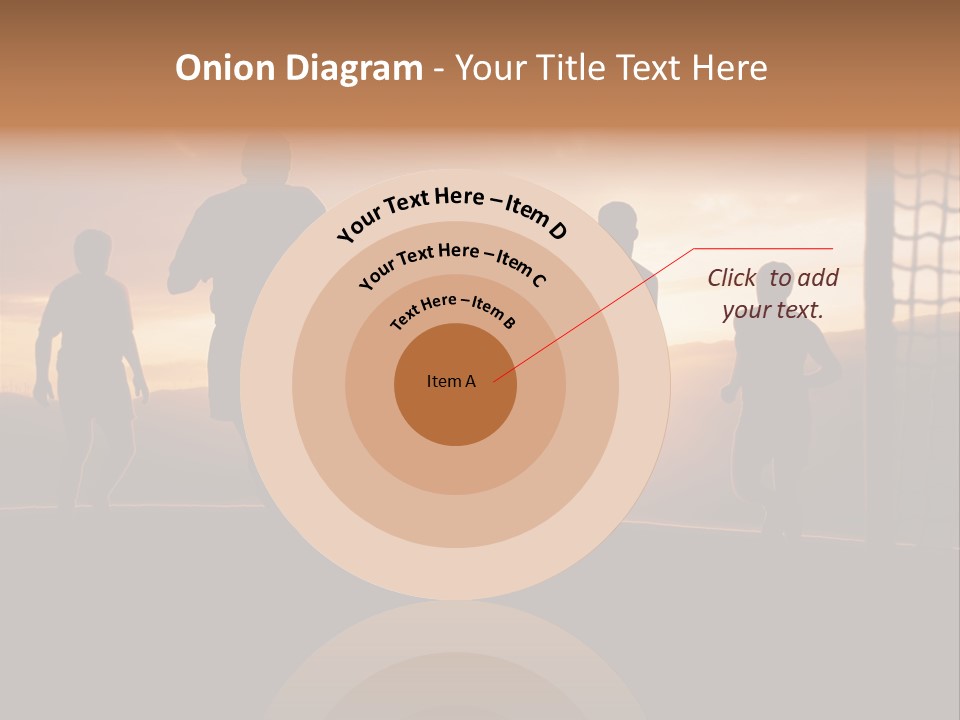 A Group Of People Playing Soccer At Sunset PowerPoint Template