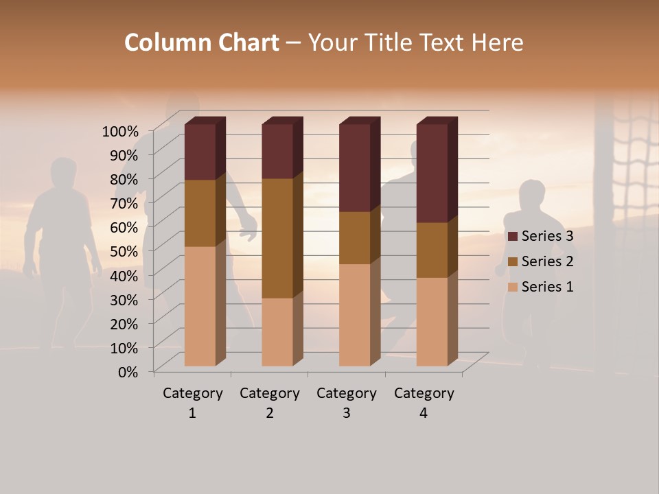 A Group Of People Playing Soccer At Sunset PowerPoint Template